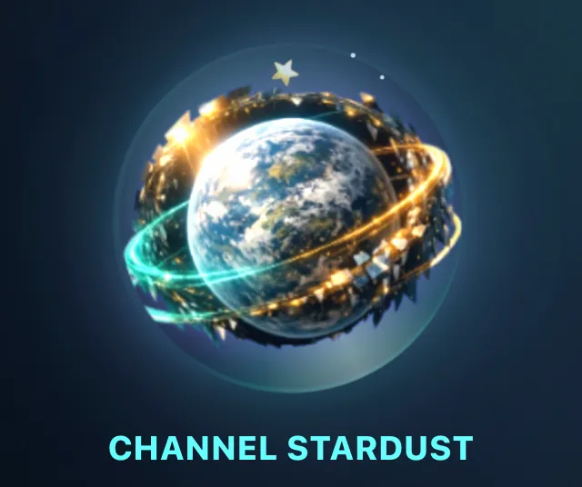 A lush blue-and-green living Earth wrapped in glowing gold and teal orbital rings, a later world stage