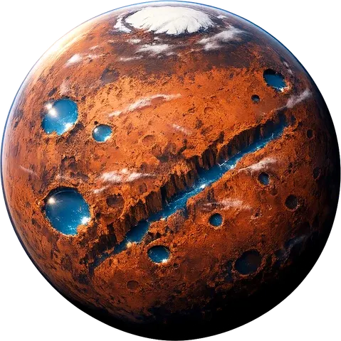 Blue Craters — PlanetIdle Mars stage 6 of 10