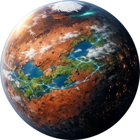 Canal Cities — PlanetIdle Mars stage 8 of 10